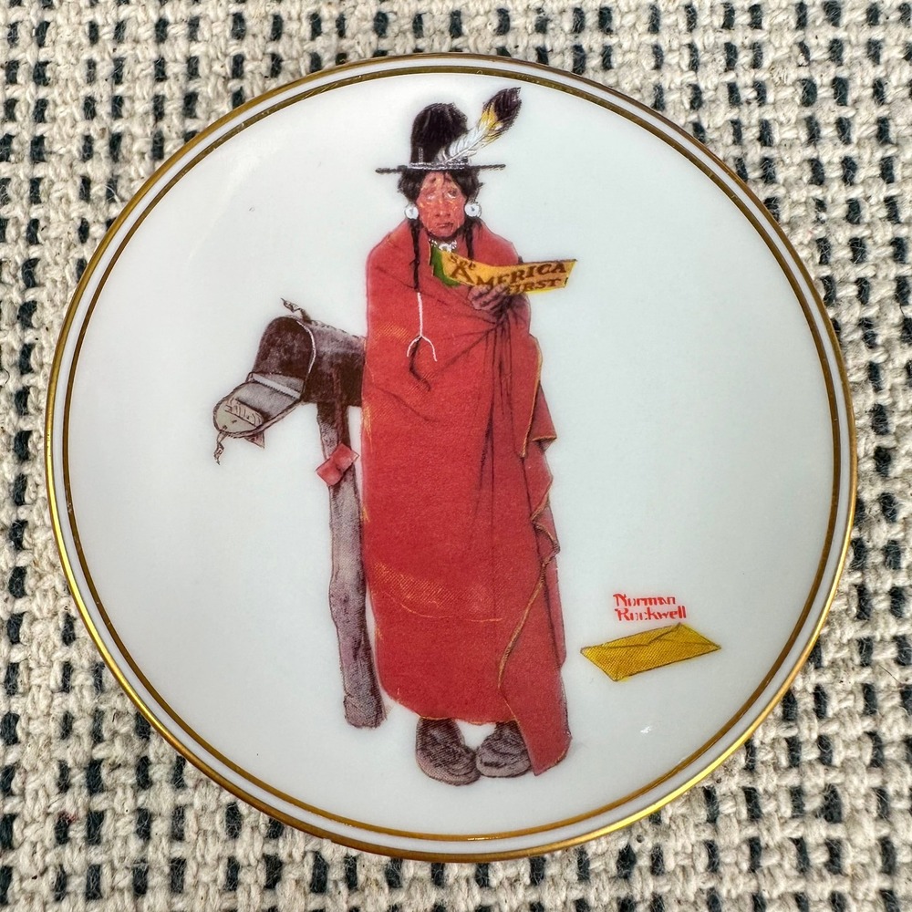 Norman Rockwell Mini Plate Limited Edition See America First 1983 Decorative